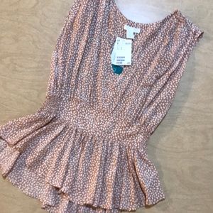 H&M sleeveless v-neck peplum shirt size 10